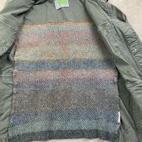 Anthropologie Arley Sweater Back Anorak Green Khaki Army Boho Jacket Size Medium - Picture 5 of 10